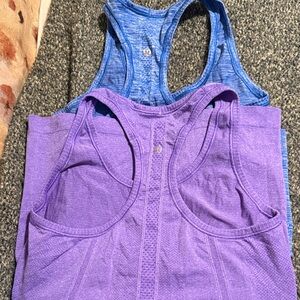 Lululemon Purple and Blue Athletic Tank Tops size 6 priced for both